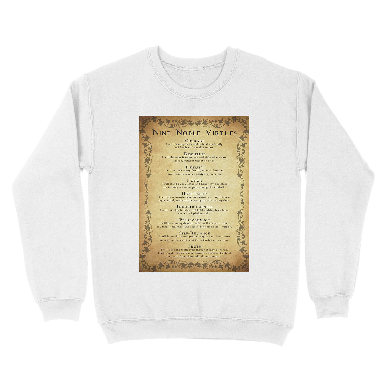 Nine Noble Virtues VERSION 2! Unisex Crewneck Sweatshirt - Image 2