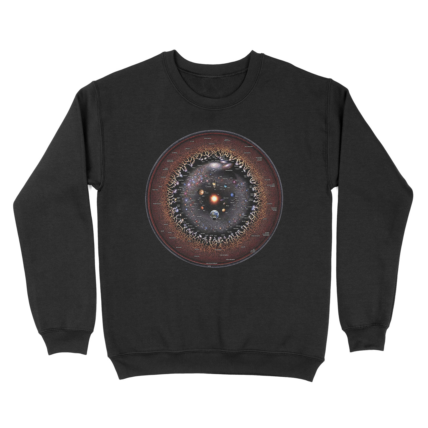Observable Universe Logarithmic Illustration (Annotated 2019 Version!) **RECOMMENDED** Unisex Crewneck Sweatshirt