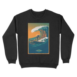 Ocean Life Surf Club retro surf poster Unisex Crewneck Sweatshirt