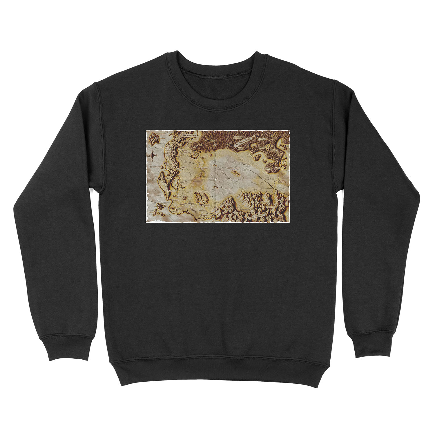 Old folded map of Alagaësia Unisex Crewneck Sweatshirt