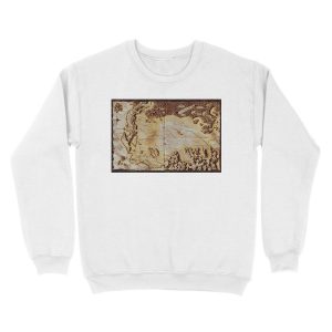 Alternative view of Old folded map of Alagaësia (with background) Unisex Crewneck Sweatshirt