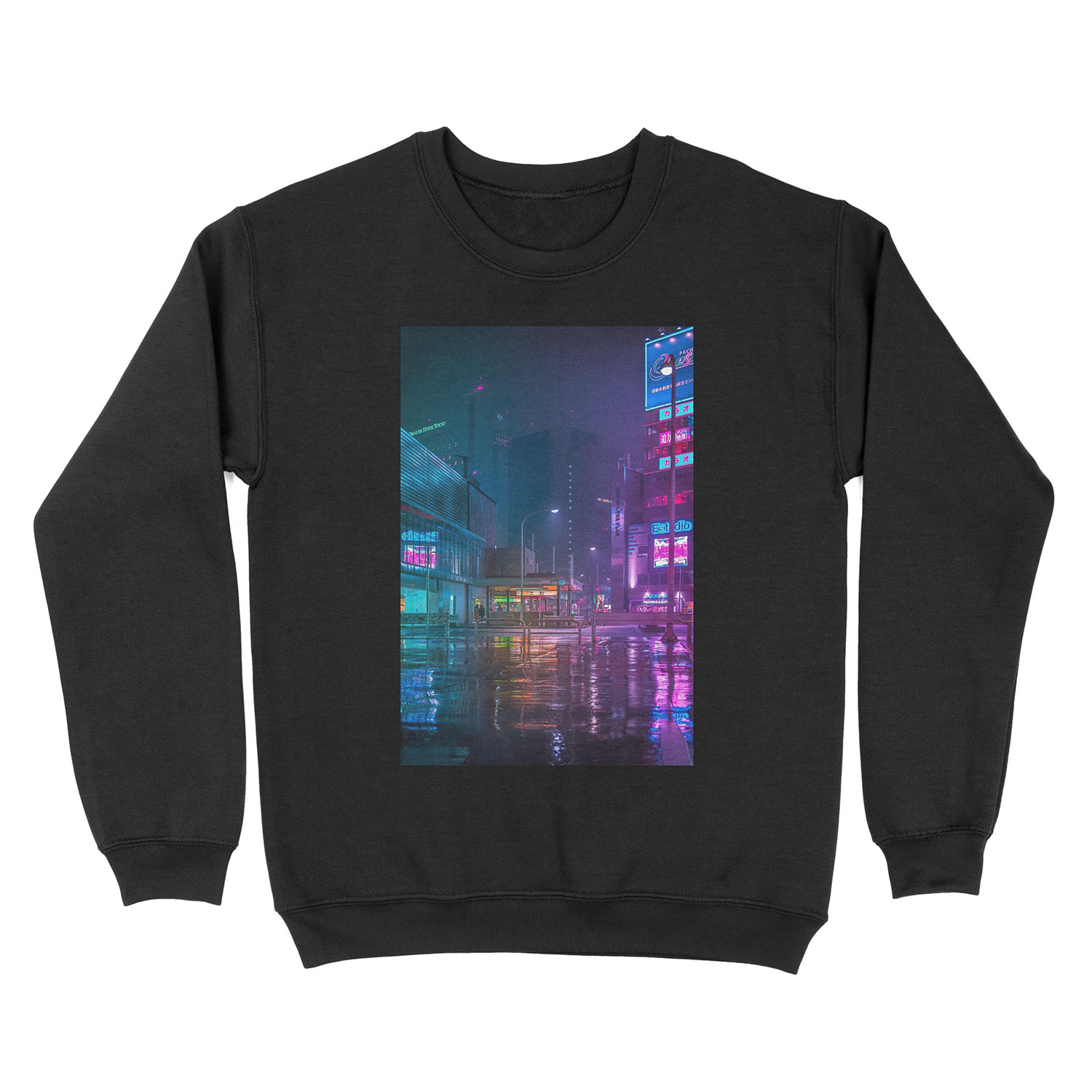 Only the rain Downtown Tokyo Unisex Crewneck Sweatshirt