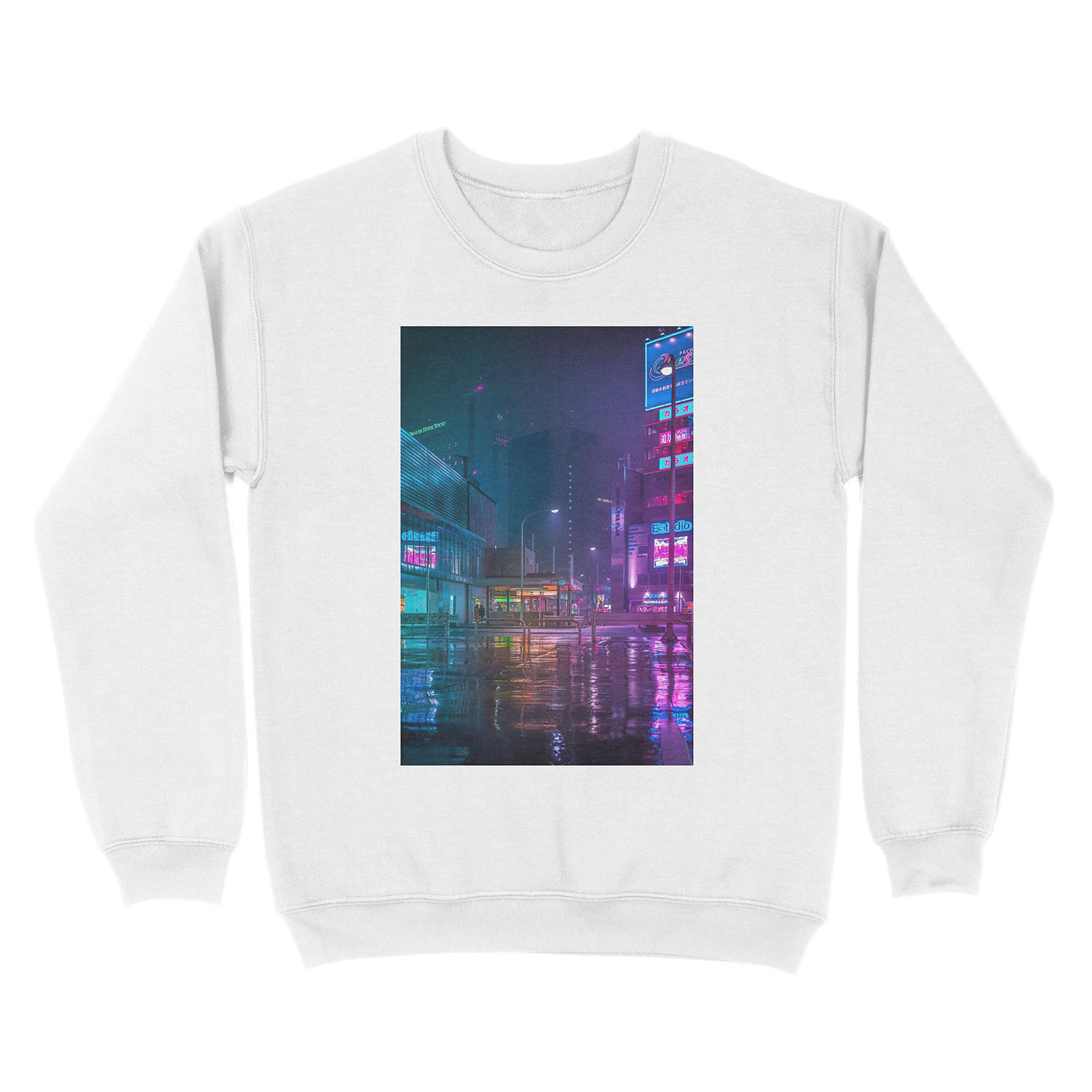 Only the rain Downtown Tokyo Unisex Crewneck Sweatshirt - Image 2