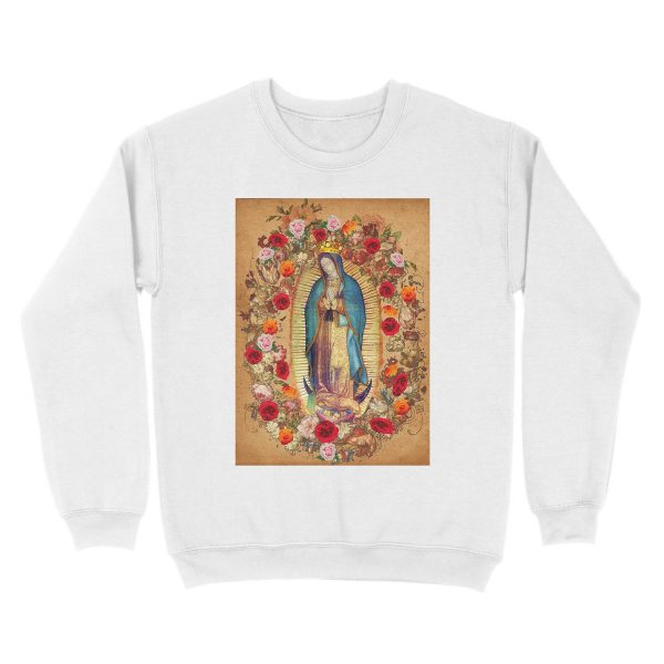 Our Lady of Guadalupe Virgin Mary Catholic Mexico Unisex Crewneck Sweatshirt - Image 2