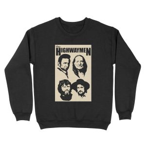 Outlaw Country Super Group - The Black Stencil-2 Unisex Crewneck Sweatshirt
