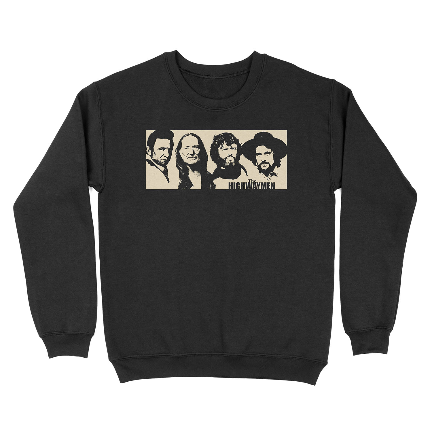 Outlaw Country Supergroup - The Black Stencil Unisex Crewneck Sweatshirt