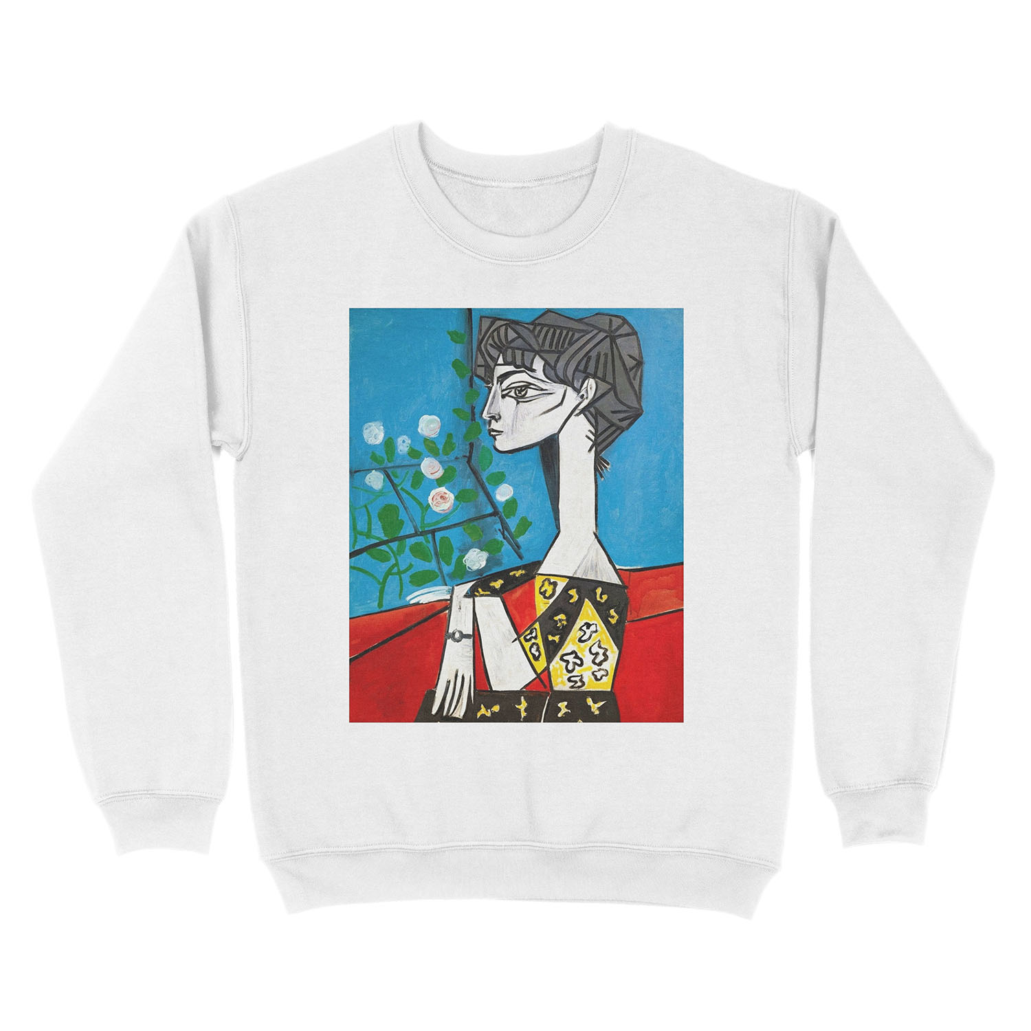 Pablo Picasso Jacqueline With Flowers 1956, T , Artwork Unisex Crewneck Sweatshirt - Image 2