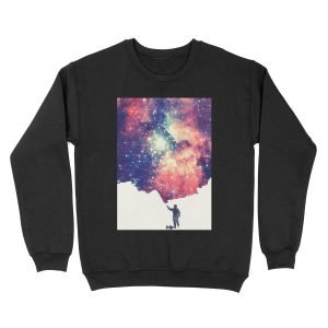 Painting the universe (Colorful Negative Space Art) Unisex Crewneck Sweatshirt