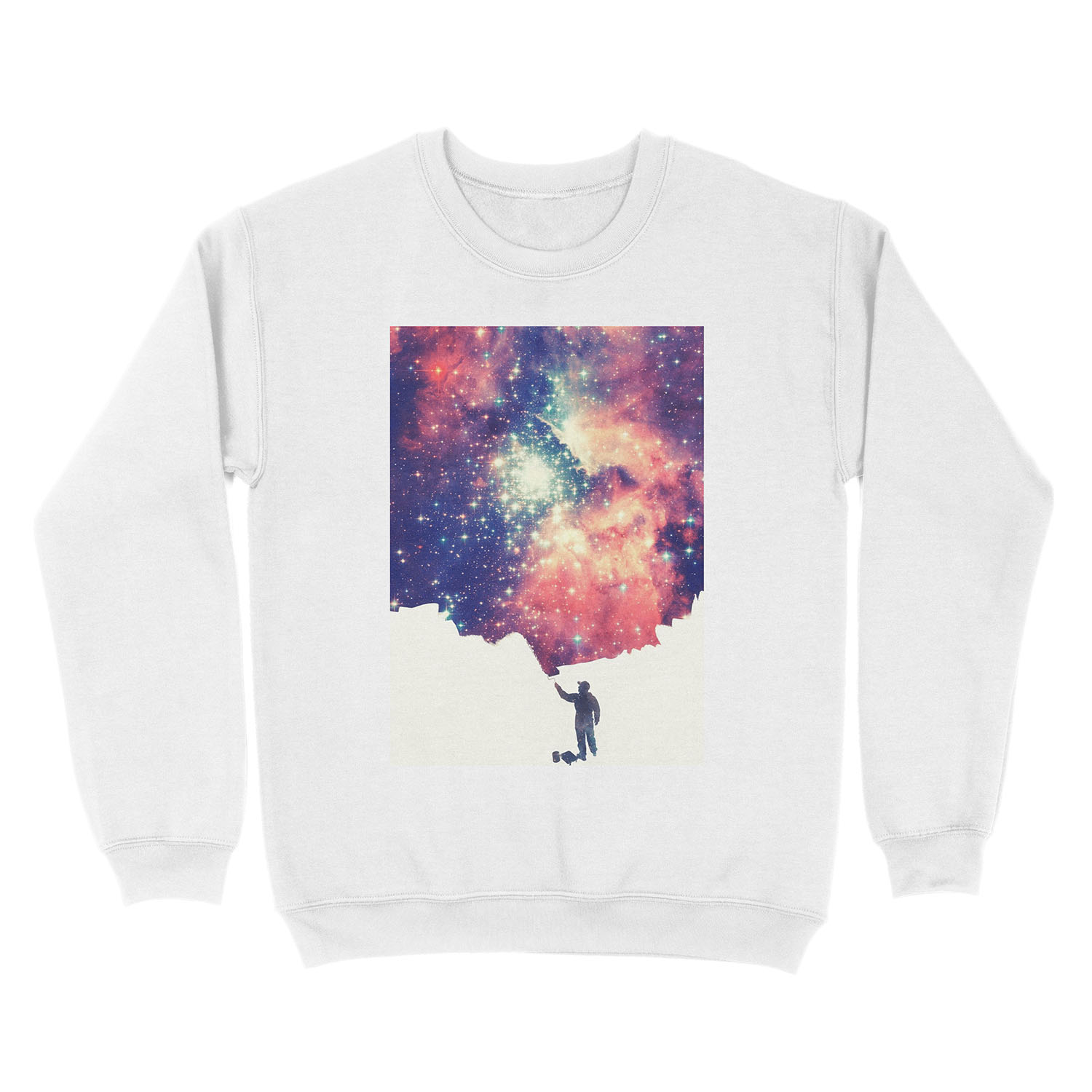 Painting the universe (Colorful Negative Space Art) Unisex Crewneck Sweatshirt - Image 2