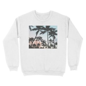 Alternative view of Palm trees Sunset Unisex Crewneck Sweatshirt