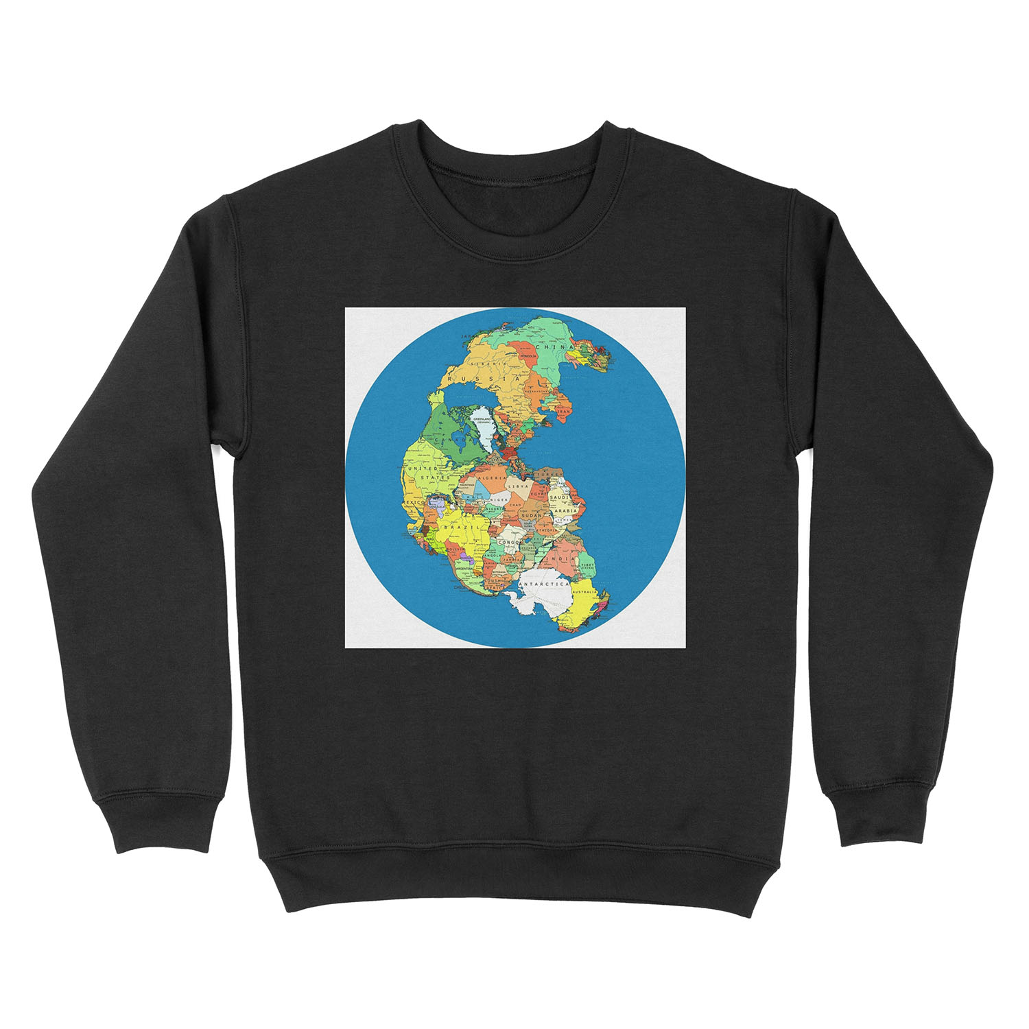 Pangea Political World Map Unisex Crewneck Sweatshirt