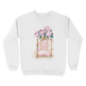 Alternative view of Paris perfume watercolor peonies illustration Unisex Crewneck Sweatshirt