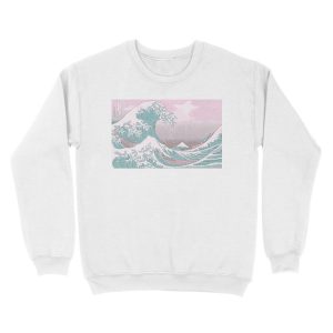 Alternative view of Pastel The Great Wave off Kanagawa Unisex Crewneck Sweatshirt