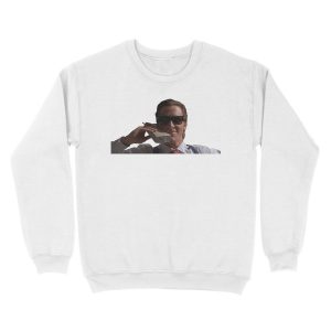 Alternative view of Patrick Bateman on Phone (American Psycho) Unisex Crewneck Sweatshirt