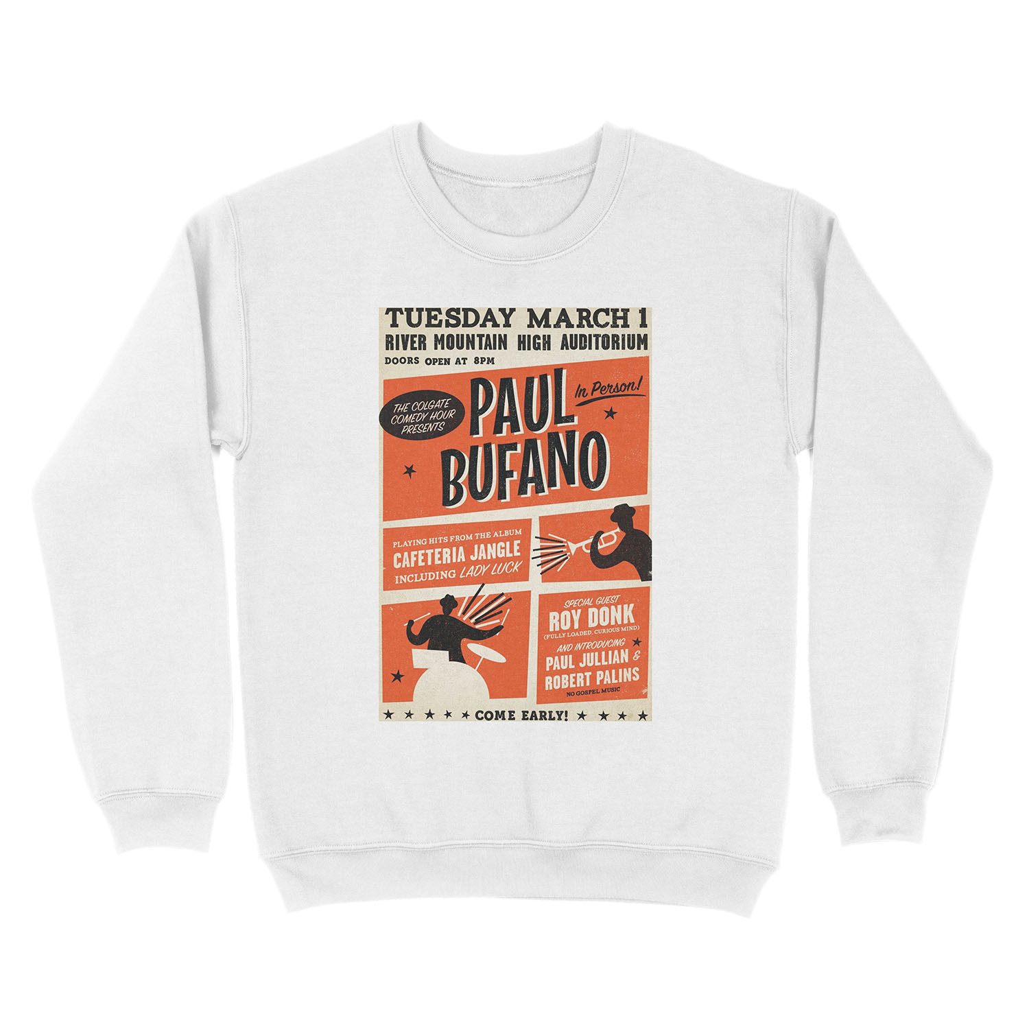 Paul Bufano concert poster Unisex Crewneck Sweatshirt - Image 2