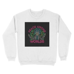 Alternative view of Peace Among Worlds neon Unisex Crewneck Sweatshirt