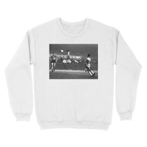 Alternative view of Pele Iconic Bicycle Kick (1968) (Black & White) Unisex Crewneck Sweatshirt