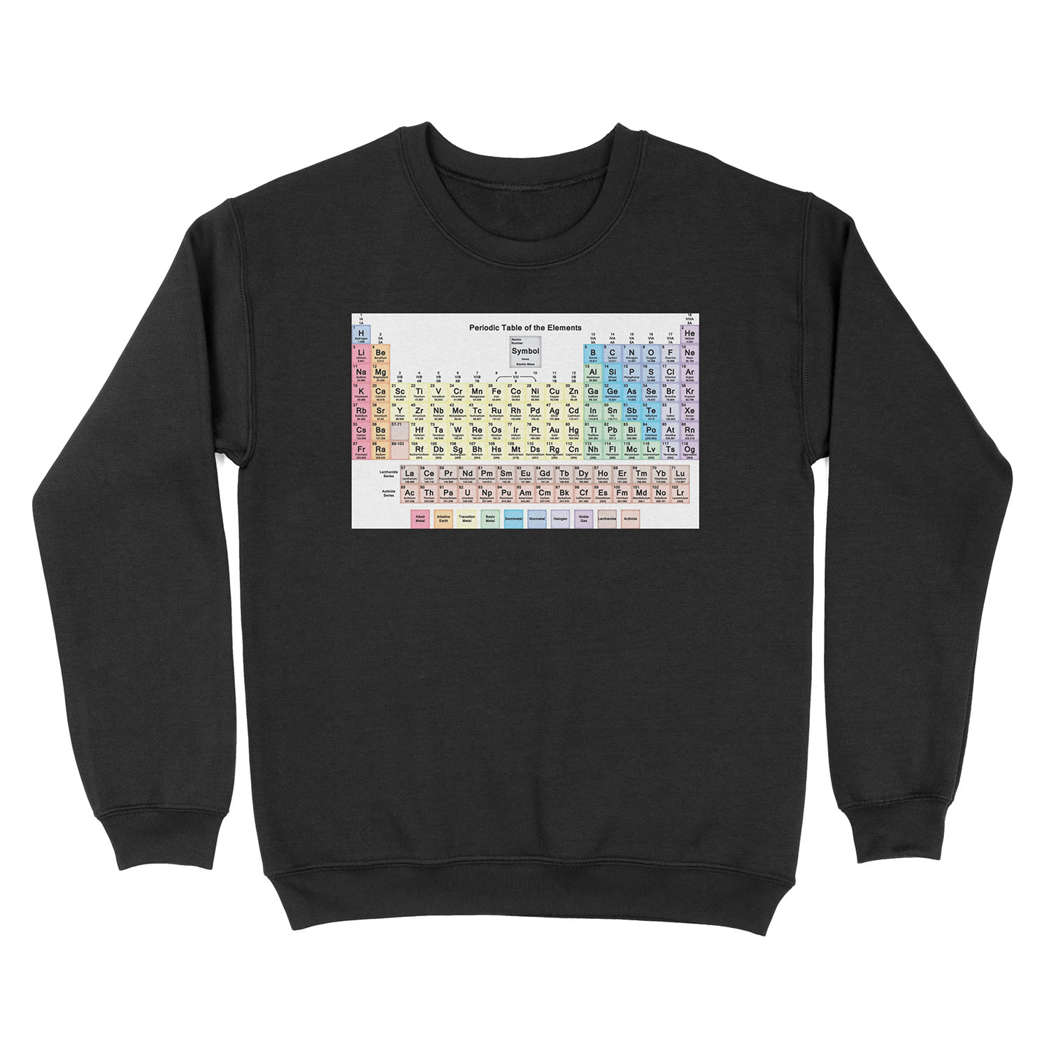 Periodic Table with all 118 Element Names Unisex Crewneck Sweatshirt