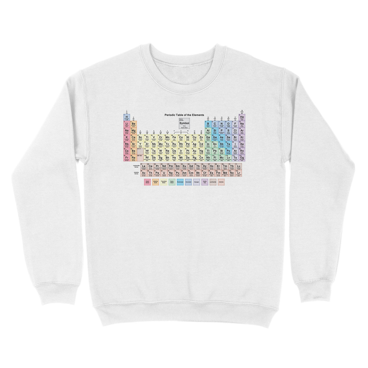Periodic Table with all 118 Element Names Unisex Crewneck Sweatshirt - Image 2