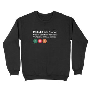 Philadelphia Pro Sports Venue Subway Sign Unisex Crewneck Sweatshirt
