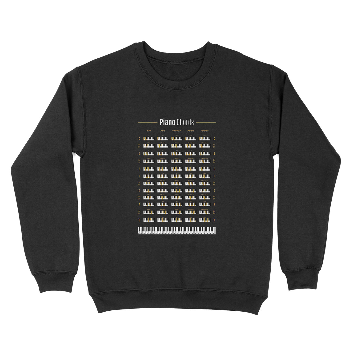 Piano Chord Chart Unisex Crewneck Sweatshirt