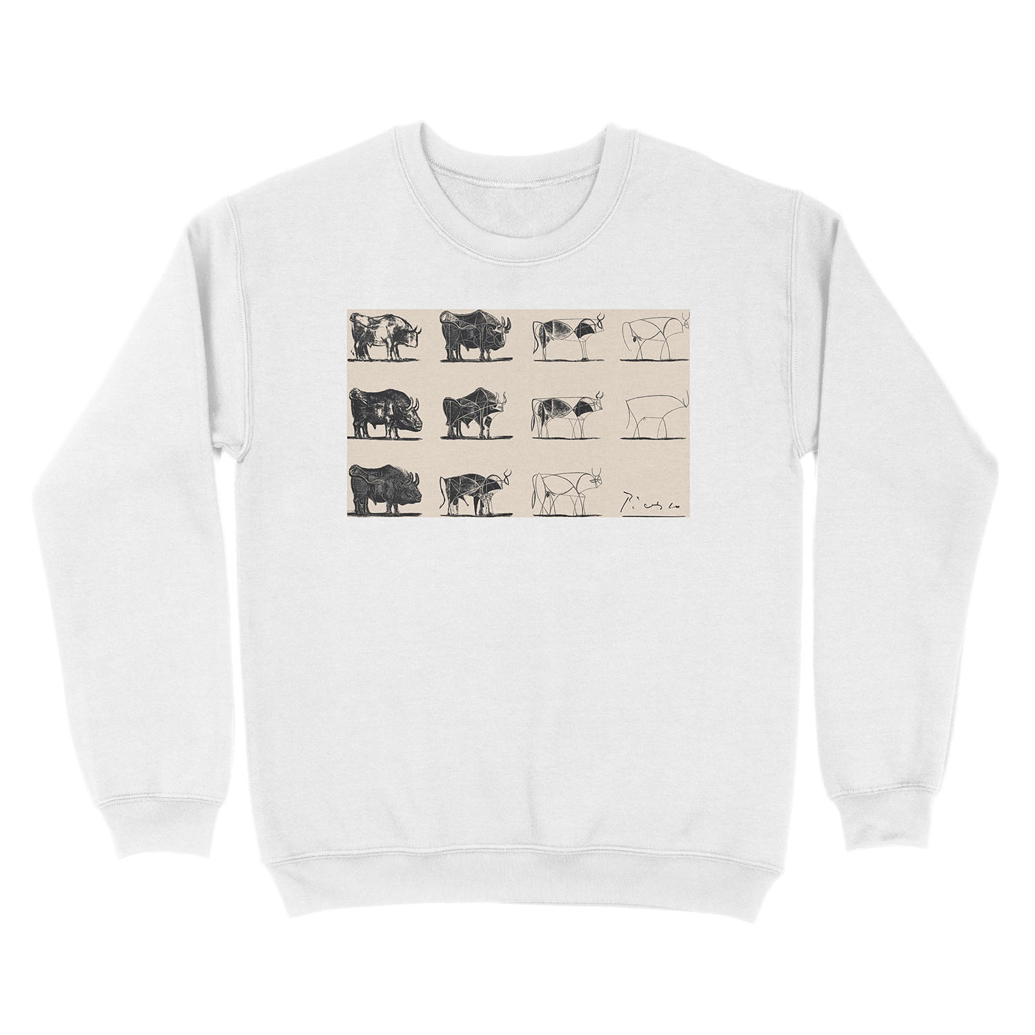 Picasso Bulls Unisex Crewneck Sweatshirt - Image 2