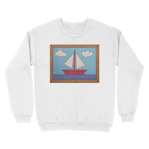 Alternative view of picture of the simpsons boat drawing Unisex Crewneck Sweatshirt