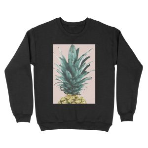 Pineapple on pink, Pineapple top, Minimal Unisex Crewneck Sweatshirt