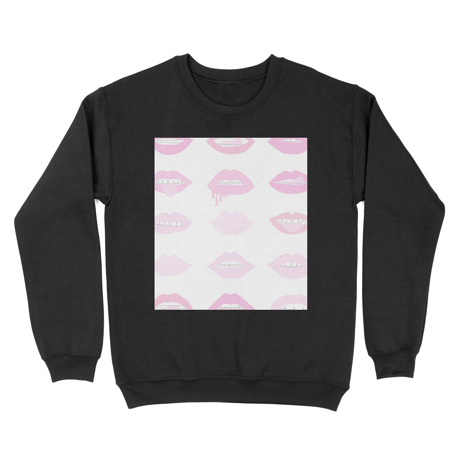 pink and blush lipstick lips Unisex Crewneck Sweatshirt
