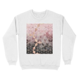 Alternative view of Pink And Grey Gradient Cubes Unisex Crewneck Sweatshirt