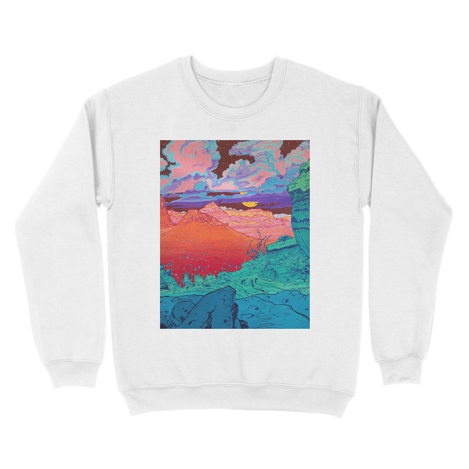 Pink Clouds Unisex Crewneck Sweatshirt - Image 2