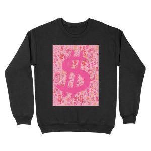 Pink Dollar Signs Unisex Crewneck Sweatshirt