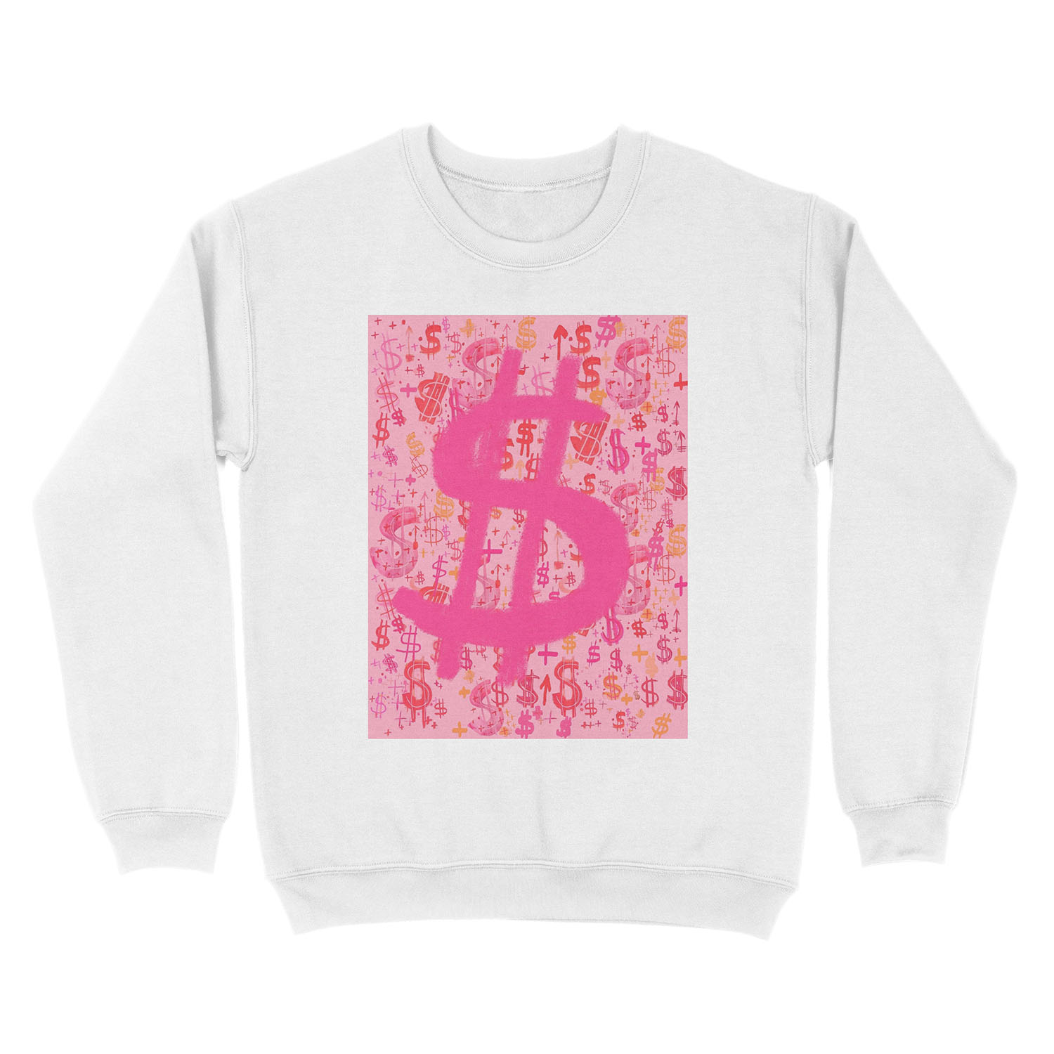 Pink Dollar Signs Unisex Crewneck Sweatshirt - Image 2