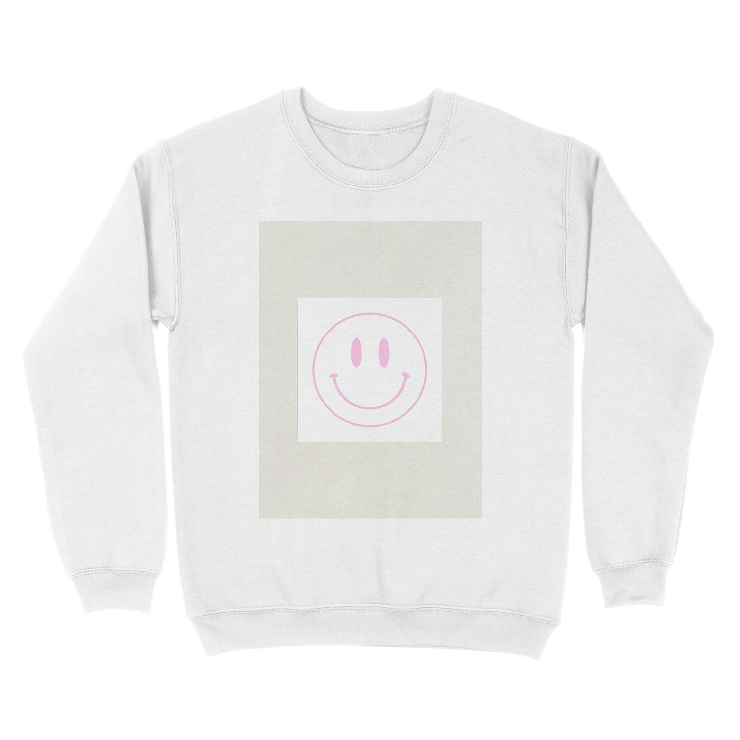 Pink | Happy Face | Smiley | Unisex Crewneck Sweatshirt - Image 2