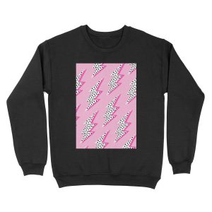 Pink lightning bolt Unisex Crewneck Sweatshirt