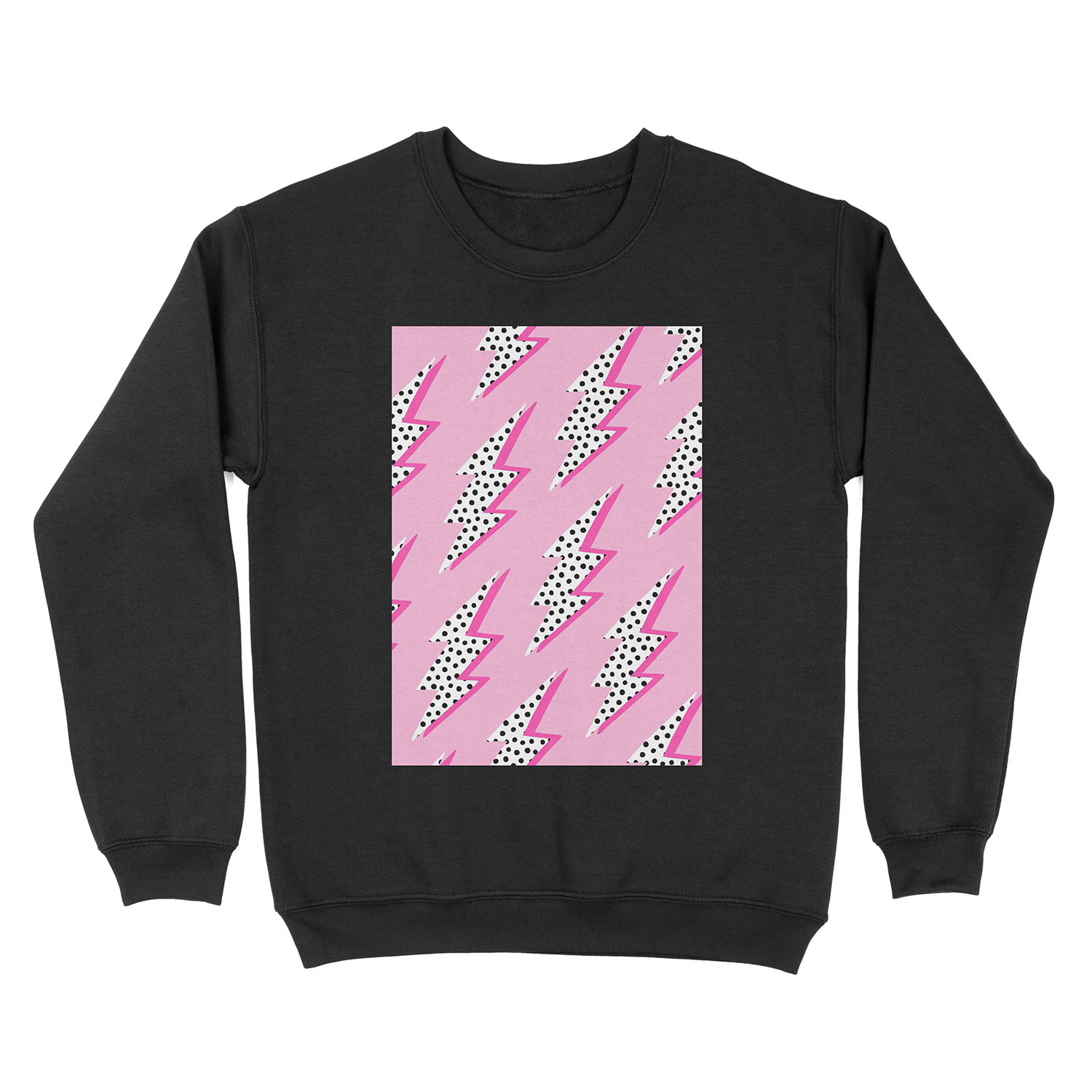 Pink lightning bolt Unisex Crewneck Sweatshirt