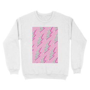 Alternative view of Pink lightning bolt Unisex Crewneck Sweatshirt