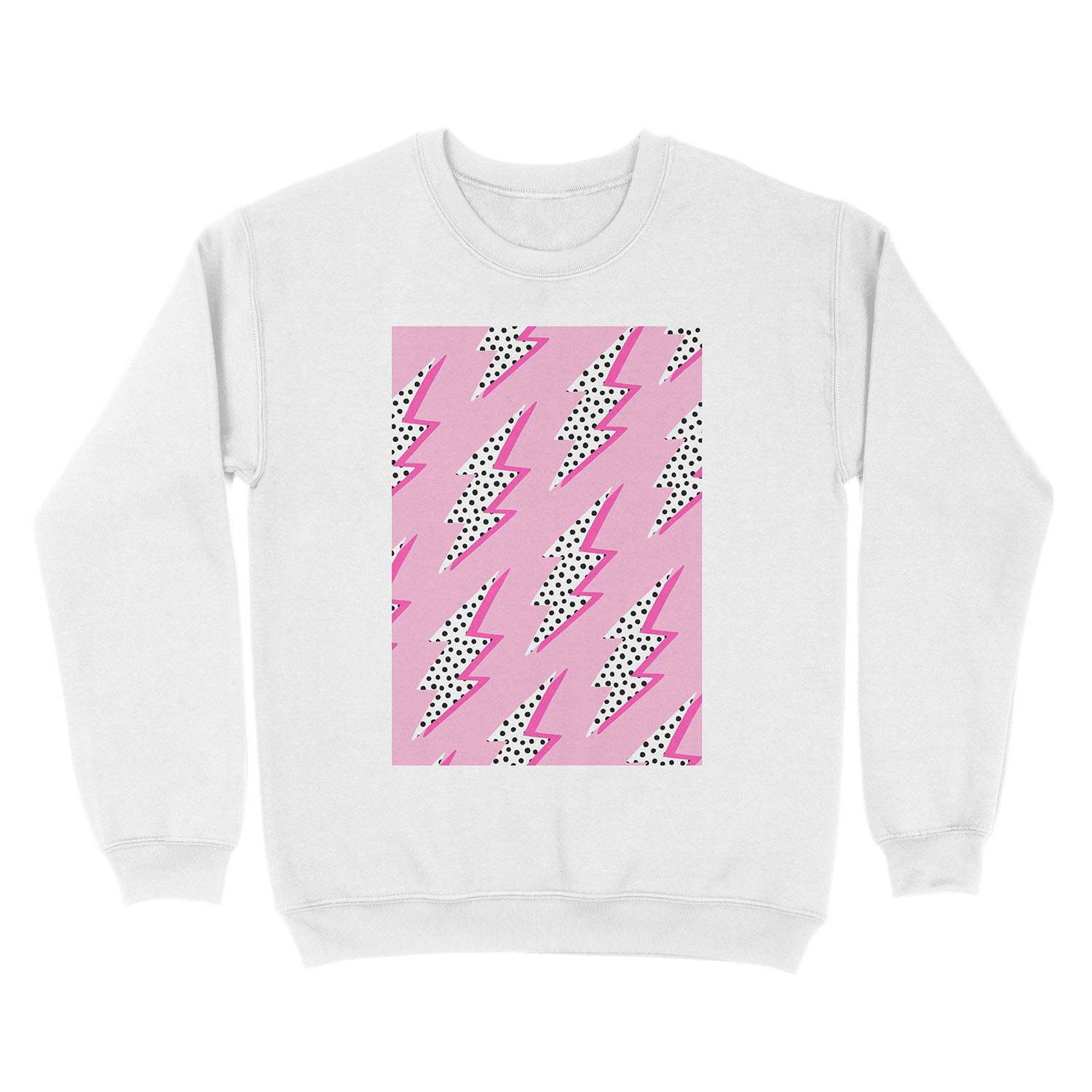 Pink lightning bolt Unisex Crewneck Sweatshirt - Image 2