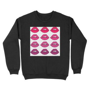 Pink Ombre Lips Unisex Crewneck Sweatshirt