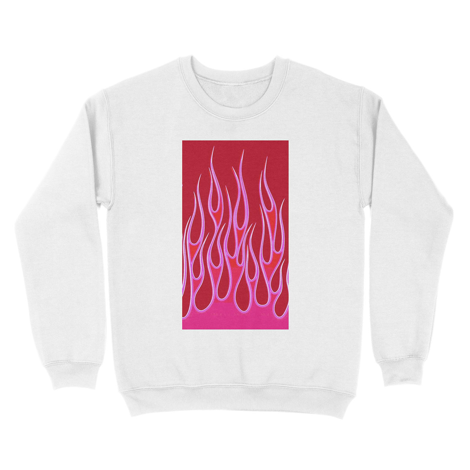 pink red flames Unisex Crewneck Sweatshirt - Image 2