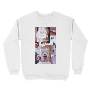 Alternative view of pink retro happiness collage Unisex Crewneck Sweatshirt