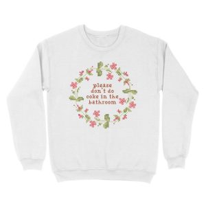 Alternative view of please don't do coke in the bathroom cross stitch Unisex Crewneck Sweatshirt