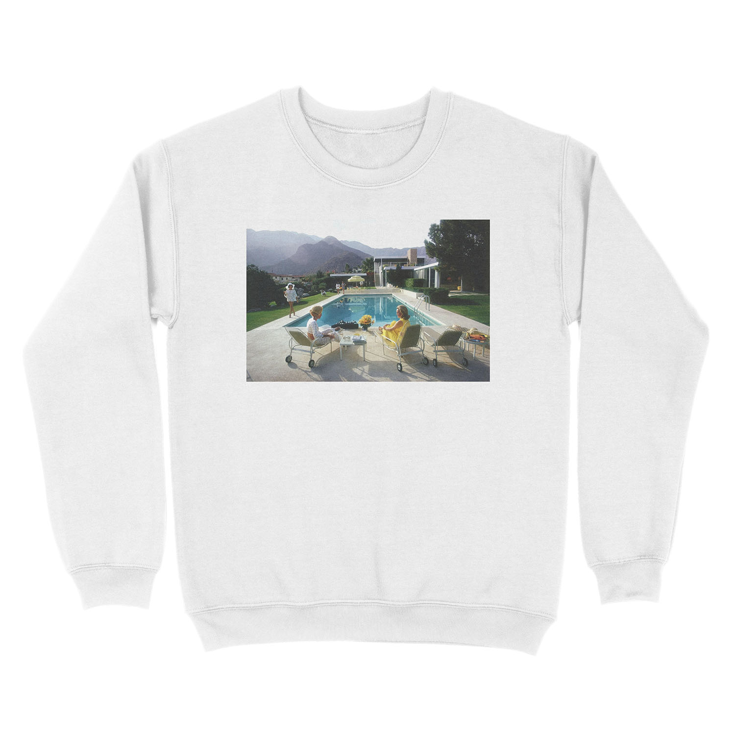 Poolside Mountain Unisex Crewneck Sweatshirt - Image 2