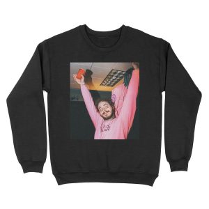 post pink hand cup Unisex Crewneck Sweatshirt