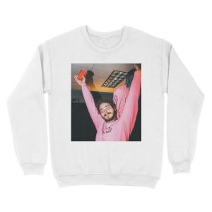Alternative view of post pink hand cup Unisex Crewneck Sweatshirt