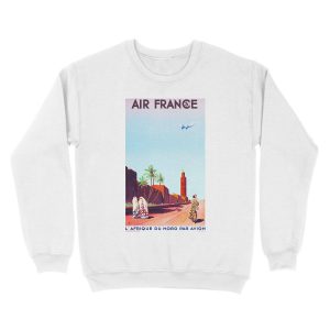 Alternative view of Poster Air France L'Afrique du Nord par Avion 1934 Unisex Crewneck Sweatshirt