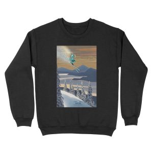Powder ski art Unisex Crewneck Sweatshirt