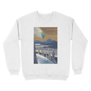 Alternative view of Powder ski art Unisex Crewneck Sweatshirt
