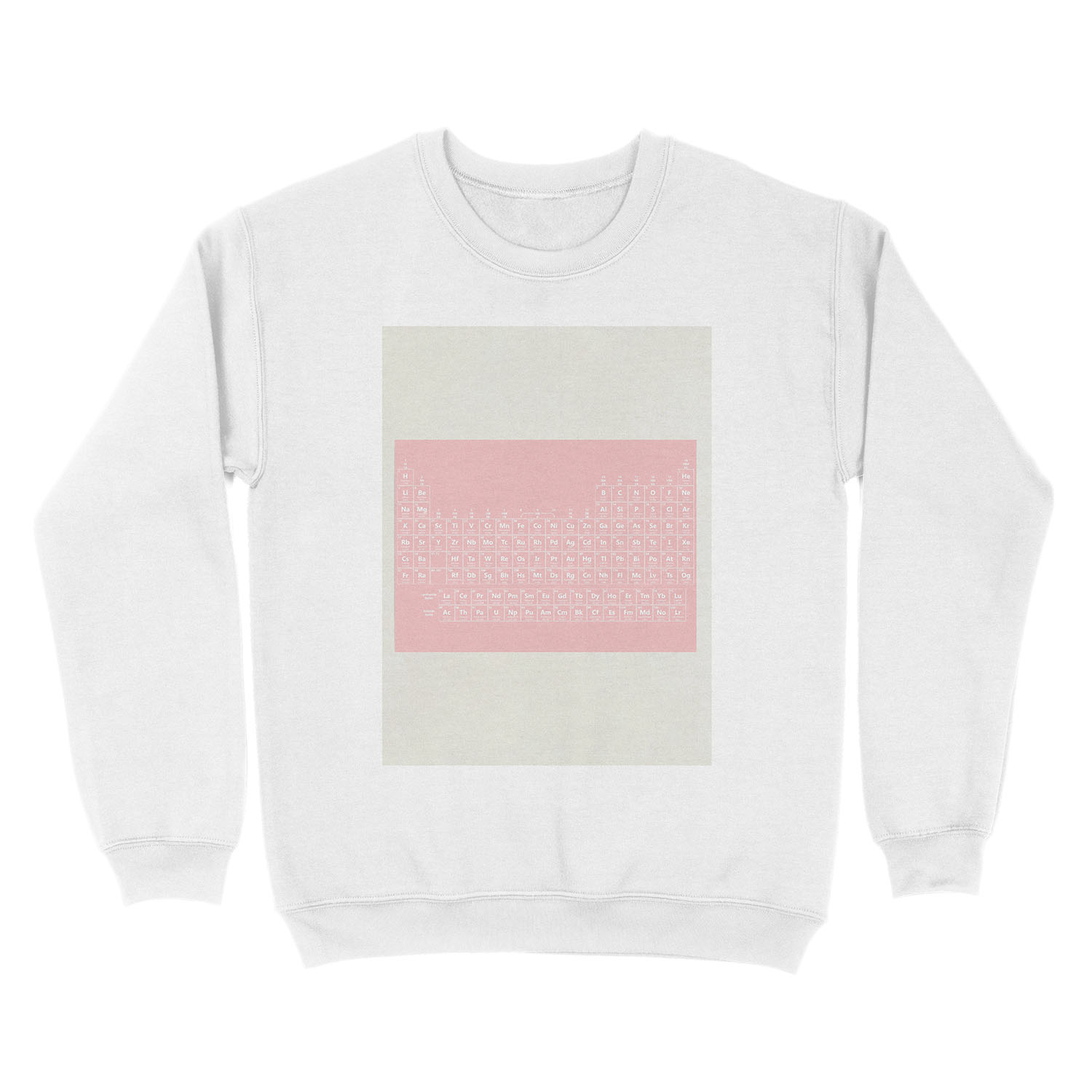 Pretty Periodic Table White Pink Unisex Crewneck Sweatshirt - Image 2