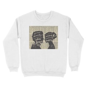 Alternative view of Pride and Prejudice Quote Art, Jane Austen Typography Home Decor, Book Lovers Gift Unisex Crewneck Sweatshirt